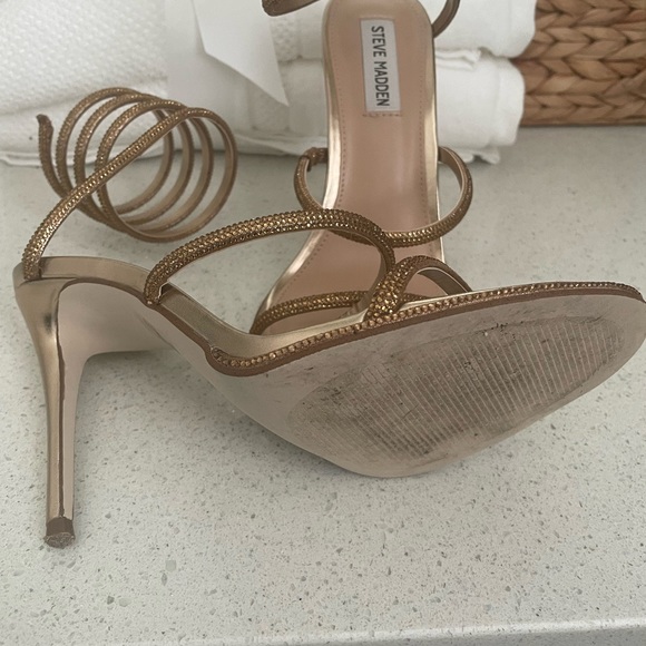 Gold Steve Madden Open-toe Heels - Picture 2 of 4